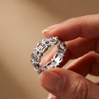 0.10CTW Round Cut Designer-Inspired Lab Grown Band For Women White