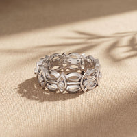 0.10CTW Round Cut Designer-Inspired Lab Grown Band For Women White