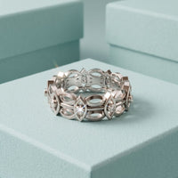 0.10CTW Round Cut Designer-Inspired Lab Grown Band For Women White