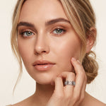 0.10CTW Round Cut Designer-Inspired Lab Grown Band For Women White