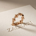 0.30CTW Round Cut Architectural Geometric Lab Grown Band For Women Rose Gold