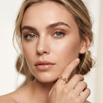 0.30CTW Round Cut Architectural Geometric Lab Grown Band For Women Gold