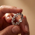 0.30CTW Round Cut Architectural Geometric Lab Grown Band For Women White
