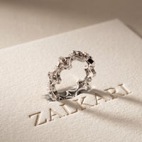 0.30CTW Round Cut Architectural Geometric Lab Grown Band For Women White