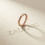 0.30CTW Round Cut Hexagonal Geometric Lab Grown Band For Women Rose Gold
