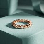 0.30CTW Round Cut Hexagonal Geometric Lab Grown Band For Women Rose Gold
