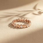 0.30CTW Round Cut Hexagonal Geometric Lab Grown Band For Women Rose Gold