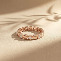 0.30CTW Round Cut Hexagonal Geometric Lab Grown Band For Women Rose Gold