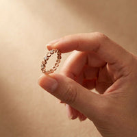 0.30CTW Round Cut Hexagonal Geometric Lab Grown Band For Women Rose Gold
