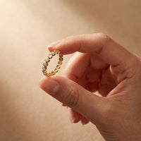 0.30CTW Round Cut Hexagonal Geometric Lab Grown Band For Women Gold