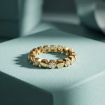 0.30CTW Round Cut Hexagonal Geometric Lab Grown Band For Women Gold