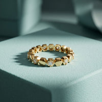 0.30CTW Round Cut Hexagonal Geometric Lab Grown Band For Women Gold