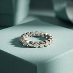 0.30CTW Round Cut Hexagonal Geometric Lab Grown Band For Women White