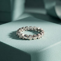 0.30CTW Round Cut Hexagonal Geometric Lab Grown Band For Women White