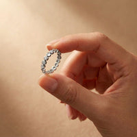 0.30CTW Round Cut Hexagonal Geometric Lab Grown Band For Women White