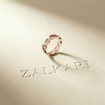 0.35CTW Round Cut Hexagon Link Lab Grown Band For Women Rose Gold