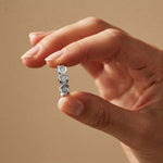 0.35CTW Round Cut Hexagon Link Lab Grown Band For Women White
