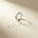 0.35CTW Round Cut Hexagon Link Lab Grown Band For Women White