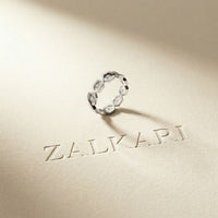 0.35CTW Round Cut Hexagon Link Lab Grown Band For Women White