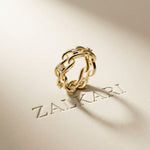 0.25CTW Round Cut Flowing Wave Lab Grown Diamond Band For Women Gold