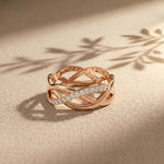 0.40CTW Round Cut Infinity Twist Lab Grown Diamond Band For Women Rose Gold
