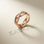 0.40CTW Round Cut Infinity Twist Lab Grown Diamond Band For Women Rose Gold