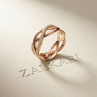 0.40CTW Round Cut Infinity Twist Lab Grown Diamond Band For Women Rose Gold