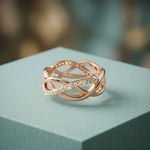 0.40CTW Round Cut Infinity Twist Lab Grown Diamond Band For Women Rose Gold