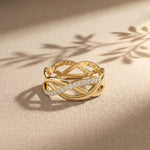 0.40CTW Round Cut Infinity Twist Lab Grown Diamond Band For Women Gold
