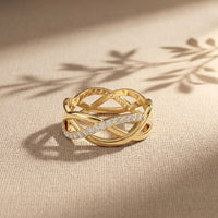 0.40CTW Round Cut Infinity Twist Lab Grown Diamond Band For Women Gold