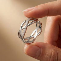 0.40CTW Round Cut Infinity Twist Lab Grown Diamond Band For Women White