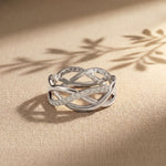 0.40CTW Round Cut Infinity Twist Lab Grown Diamond Band For Women White