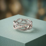0.40CTW Round Cut Infinity Twist Lab Grown Diamond Band For Women White