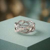 0.40CTW Round Cut Infinity Twist Lab Grown Diamond Band For Women White