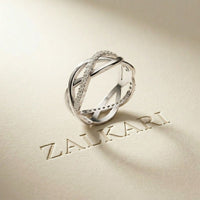 0.40CTW Round Cut Infinity Twist Lab Grown Diamond Band For Women White