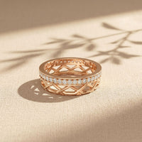 0.40CTW Round Cut Full Eternity Lab Grown Diamond Band Ring For Women Rose Gold