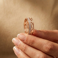 0.40CTW Round Cut Full Eternity Lab Grown Diamond Band Ring For Women Rose Gold