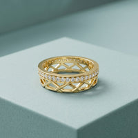 0.40CTW Round Cut Full Eternity Lab Grown Diamond Band Ring For Women Gold