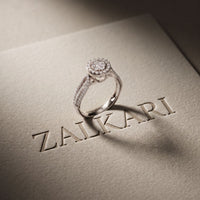 0.60CTW Round Cut Halo Cluster Lab Grown Diamond Ring For Women White