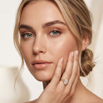 0.95CTW Round Cut Oval Cluster Lab Grown Diamond Ring For Women Rose Gold