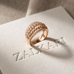 0.85CTW Round Cut Lab Grown Diamond Multi-Row Fashion Band for Women Rose Gold