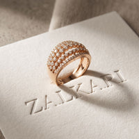 0.85CTW Round Cut Lab Grown Diamond Multi-Row Fashion Band for Women Rose Gold
