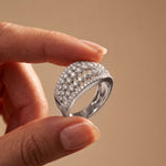 0.85CTW Round Cut Lab Grown Diamond Multi-Row Fashion Band for Women White