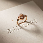 0.35CTW Round Cut Lab Grown Diamond Square Cluster Engagement Ring for Women Rose Gold