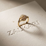 0.35CTW Round Cut Lab Grown Diamond Square Cluster Engagement Ring for Women Gold