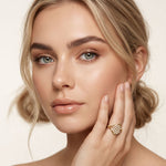 0.35CTW Round Cut Lab Grown Diamond Square Cluster Engagement Ring for Women Gold