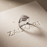 0.35CTW Round Cut Lab Grown Diamond Square Cluster Engagement Ring for Women White