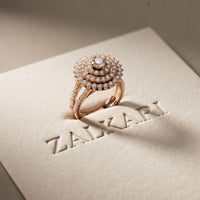 1.45CTW Round Cut Lab Grown Diamond Royal Radiance Cluster Halo Engagement Ring for Women Rose Gold
