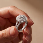 1.45CTW Round Cut Lab Grown Diamond Royal Radiance Cluster Halo Engagement Ring for Women White