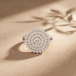 1.45CTW Round Cut Lab Grown Diamond Royal Radiance Cluster Halo Engagement Ring for Women White